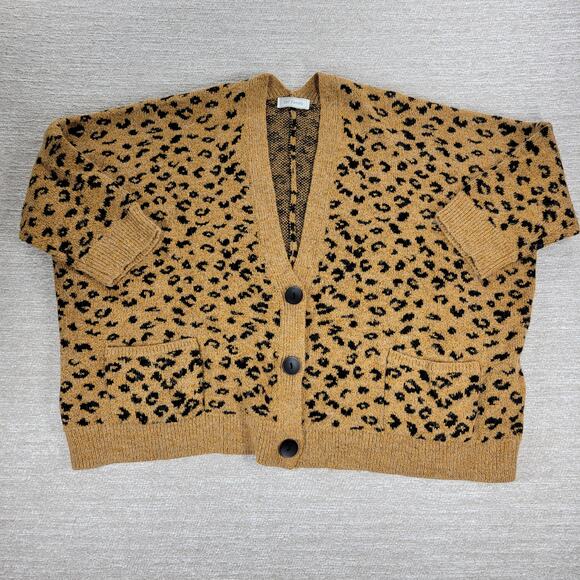 Ces Femme Leopard Print Oversized Cardigan Medium Wool Angora Blend - Picture 11 of 16